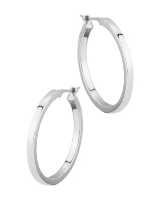 Bloomingdale's Fine Collection - Square Tube Hoop Earrings in 14K White Gold - Exclusive