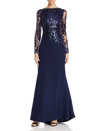 Tadashi Shoji Sequined Crepe Gown | Bloomingdale's