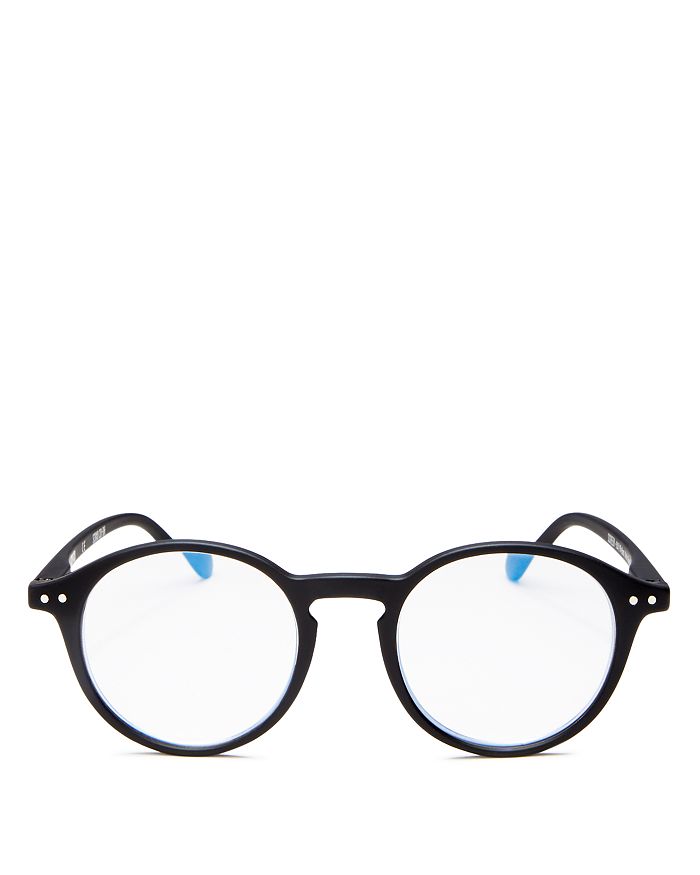 Izipizi Collection D Round Blue Light Glasses, 46mm In Black/screen