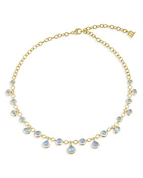 Temple St. Clair - 18K Yellow Gold Half Bib Necklace with Blue Moonstone & Diamond
