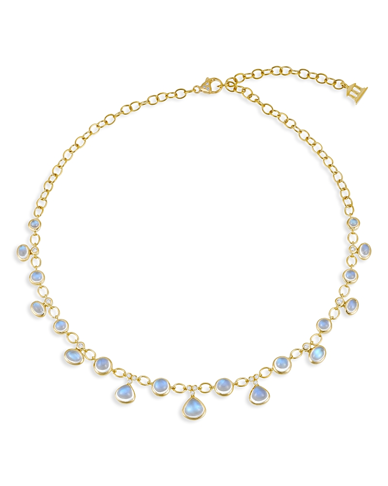 Temple St. Clair 18K Yellow Gold Half Bib Necklace with Blue Moonstone & Diamond