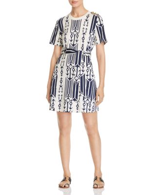 tory burch striped shirt dress