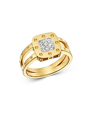 ROBERTO COIN 18K YELLOW & WHITE GOLD POIS MOI DIAMOND RING,777920AJ65X0