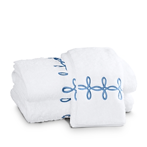 Matouk Gordian Knot Milagro Bath Towel - 100% Exclusive In White/azure Blue
