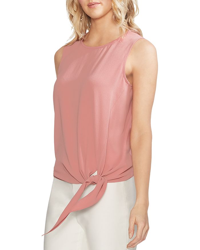 VINCE CAMUTO SLEEVELESS TIE-FRONT TOP,9129063