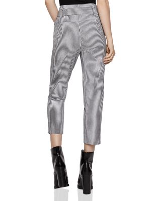 BCBGeneration Tie-Waist Striped Cropped Pants | Bloomingdale's