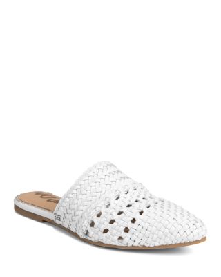 Natalya Woven Leather Mules In White 