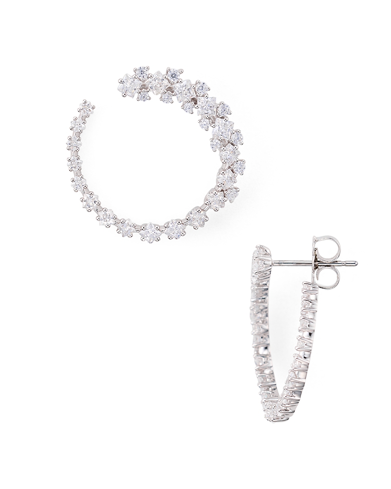 Nadri Tulle Gradient Hoop Earrings