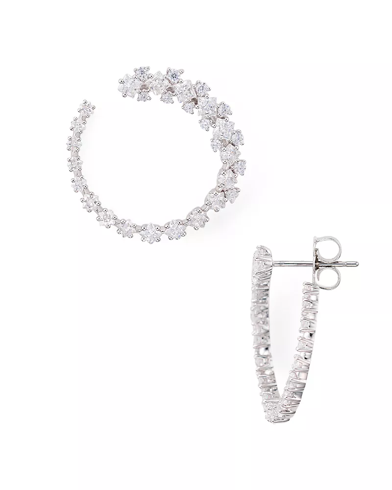 Nadri Tulle Gradient Hoop Earrings