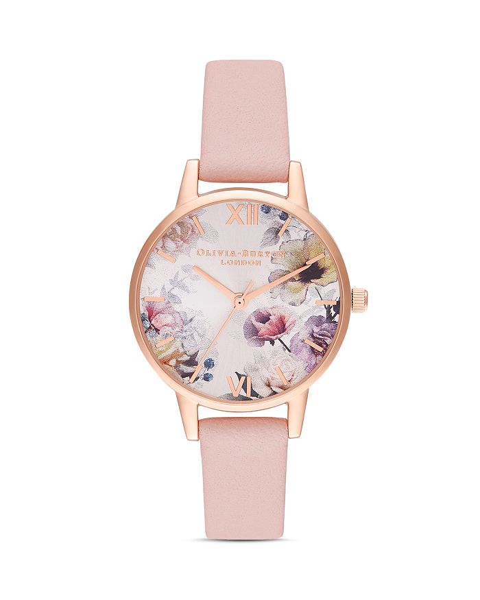 Olivia Burton - Sunlight Florals Dusty Pink Strap Watch, 30mm