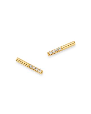 Zoë Chicco - 14K Yellow Gold Diamond Wire Stud Earrings