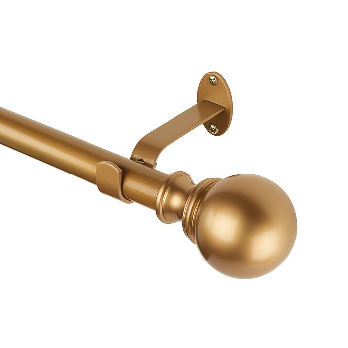 Elrene Home Fashions Cordelia Adjustable Curtain Rod With Ball Finials, 48-86 In Gold