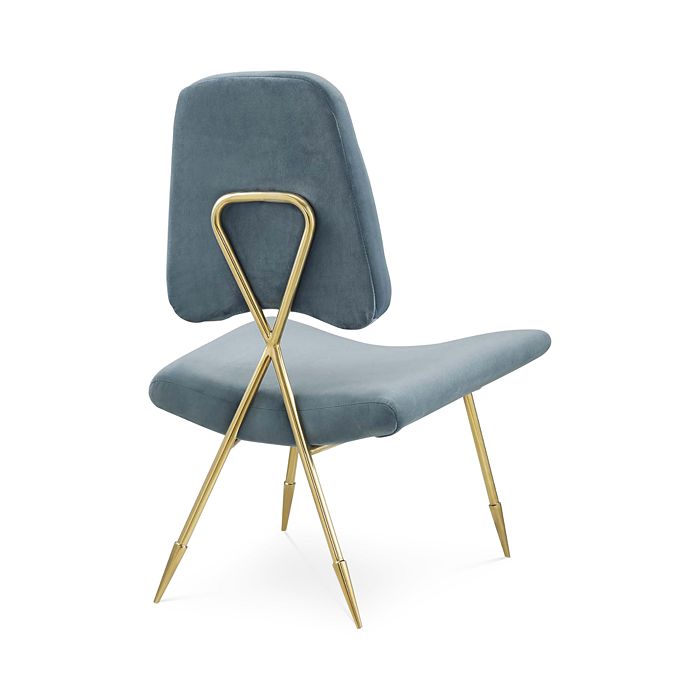 Shop Modway Ponder Upholstered Velvet Lounge Chair In Sea