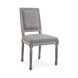 Modway Court Vintage French Upholstered Fabric Dining Side Chair In Gray