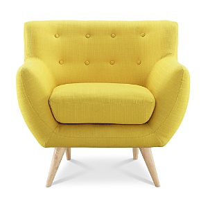 Modway Remark Upholstered Fabric Armchair In Yellow