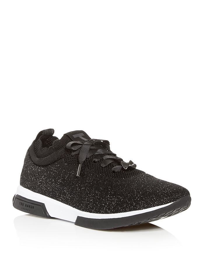 TED BAKER WOMEN'S LYARA GLITTER KNIT LOW-TOP trainers,918424