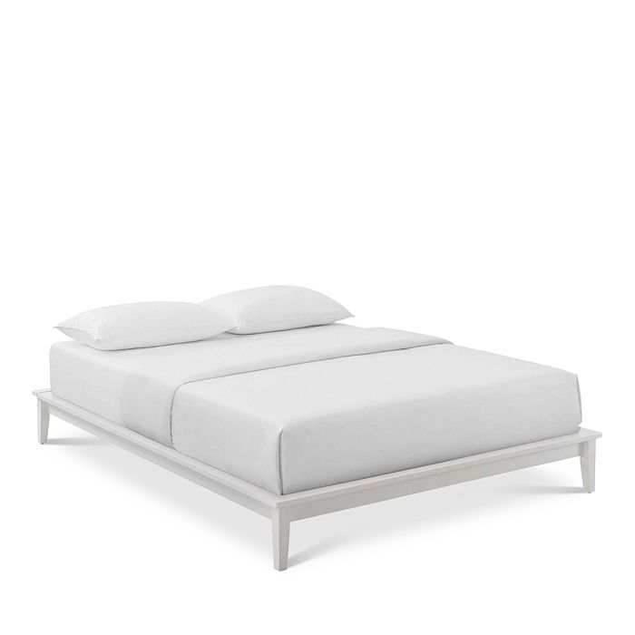 Modway Lodge Queen Wood Platform Bed Frame In White