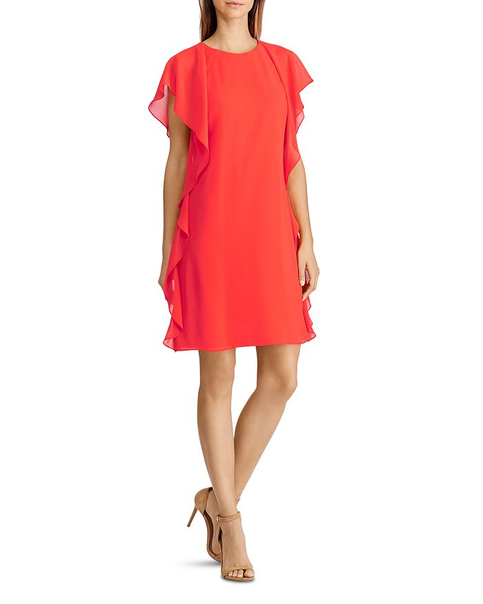 Ralph Lauren Ruffled Georgette Dress | Bloomingdale's