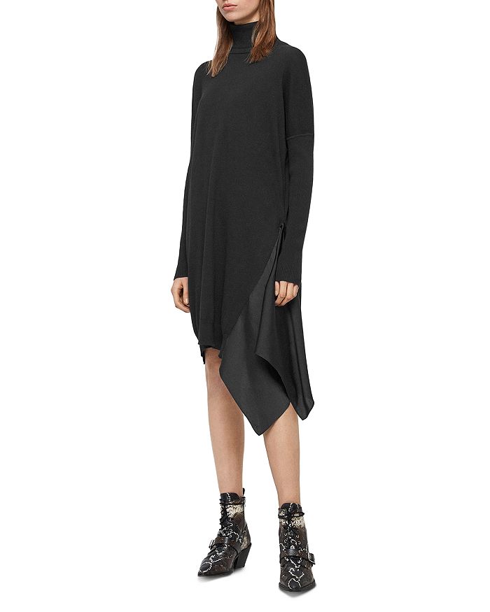ALLSAINTS Alda Asymmetric Turtleneck Dress Bloomingdale s