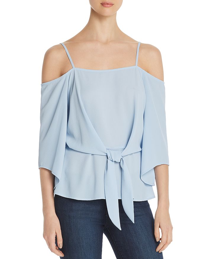 Vince Camuto Tie-front Cold-shoulder Top - 100% Exclusive In Bluebell