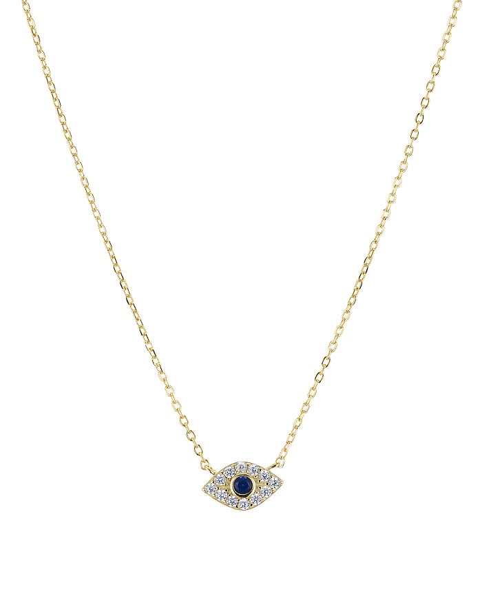 Aqua Evil Eye Pendant Necklace In 18k Gold-plated Sterling Silver, 16 - 100% Exclusive
