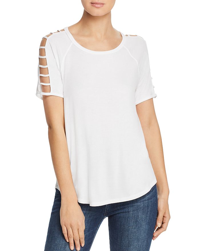 Avec Sleeve-cutout Top In White