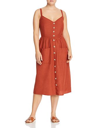 JUNAROSE Plus Button-Front Midi Dress | Bloomingdale's