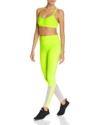 Alo Yoga Sunny Strappy Sports Bra Trainer Mesh Inset Leggings