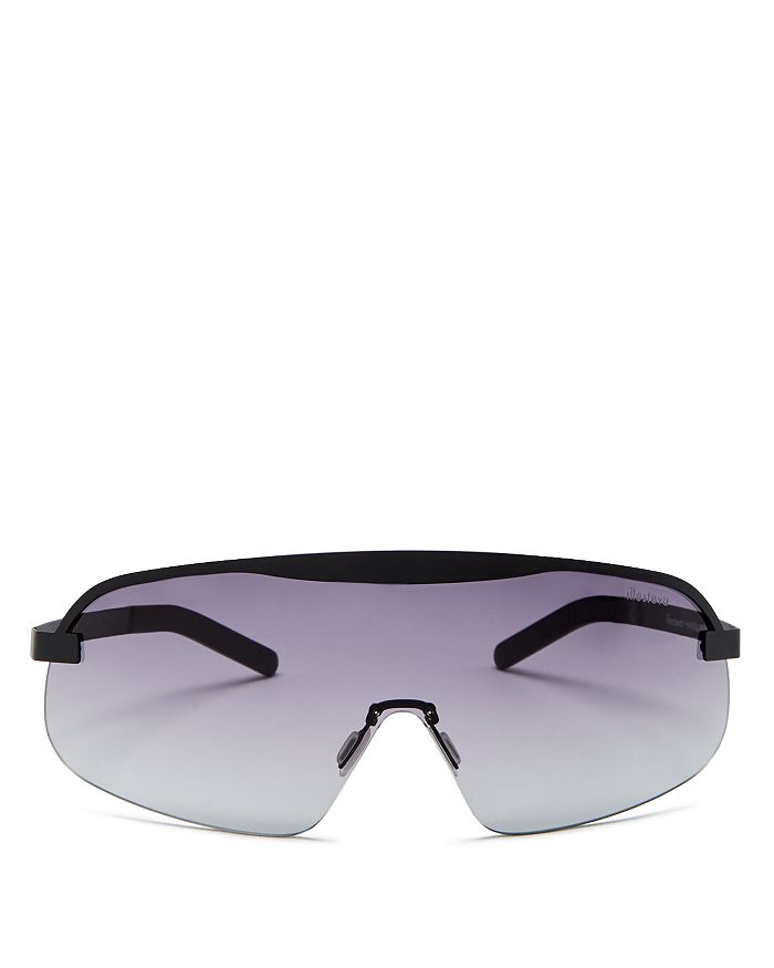 Illesteva Women's Hopper Shield Sunglasses, 156mm In Matte Black/gray Gradient