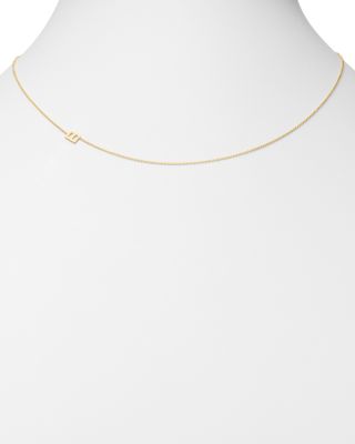 14K Yellow Gold Asymmetrical Initial Pendant Necklace, 18"L