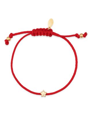 Zoe Lev - 14K Yellow Gold Red Star Fortune Diamond Bracelet