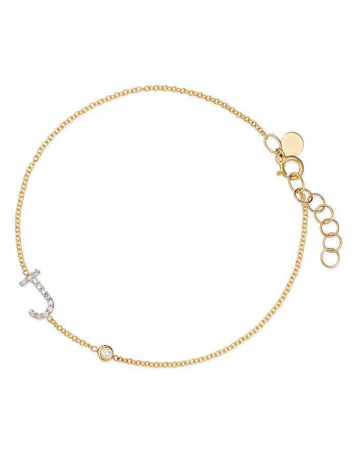 Diamond Initial Bracelet - Zoe Lev Jewelry