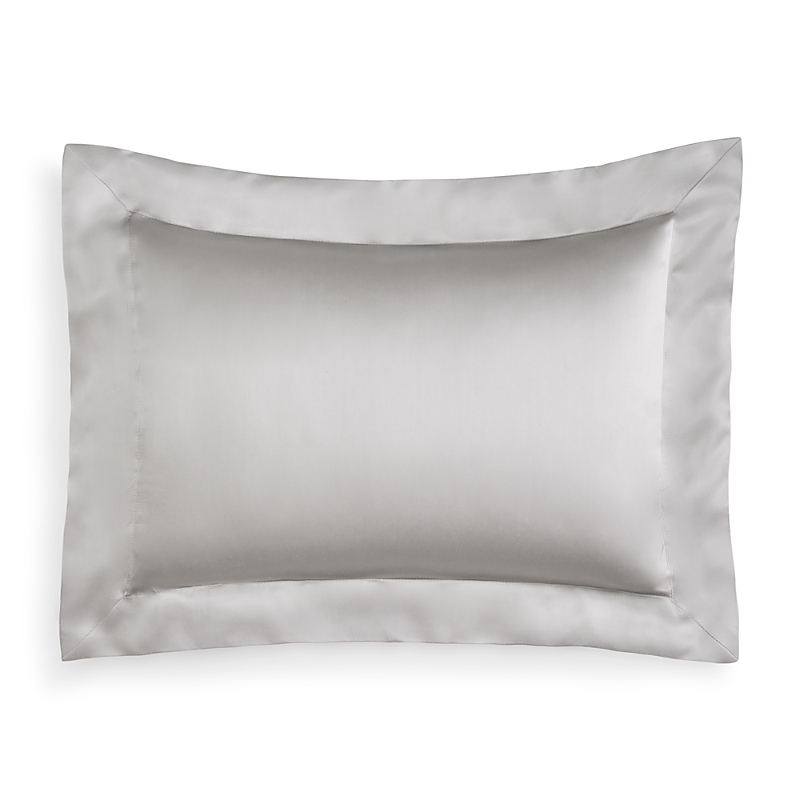 Gingerlily Solid Silk Boudoir Sham In Silver