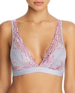 Wacoal Embrace Lace Convertible Plunge Soft Cup Wireless Bra In Lilac Gray