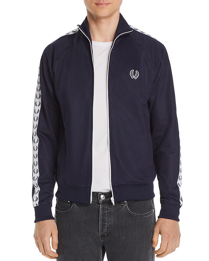 Fred Perry Laurel Wreath Trim Track Jacket In Carbon Blue | ModeSens