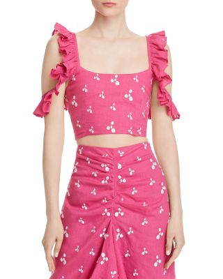 All Things Mochi - Coney Embroidered Crop Top