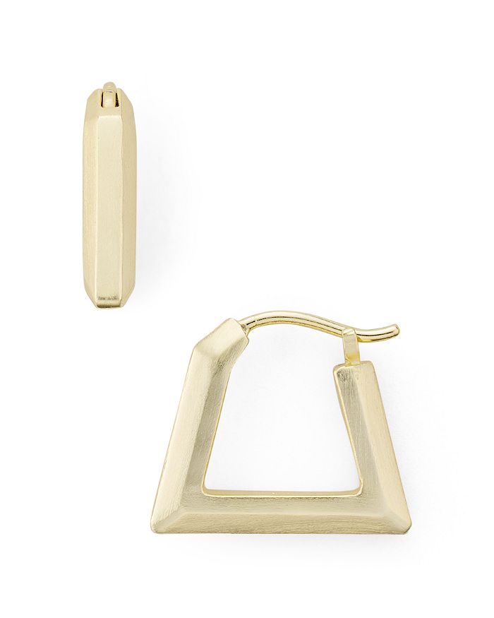 Renzo Geometric Drop Earrings In Gold Metal