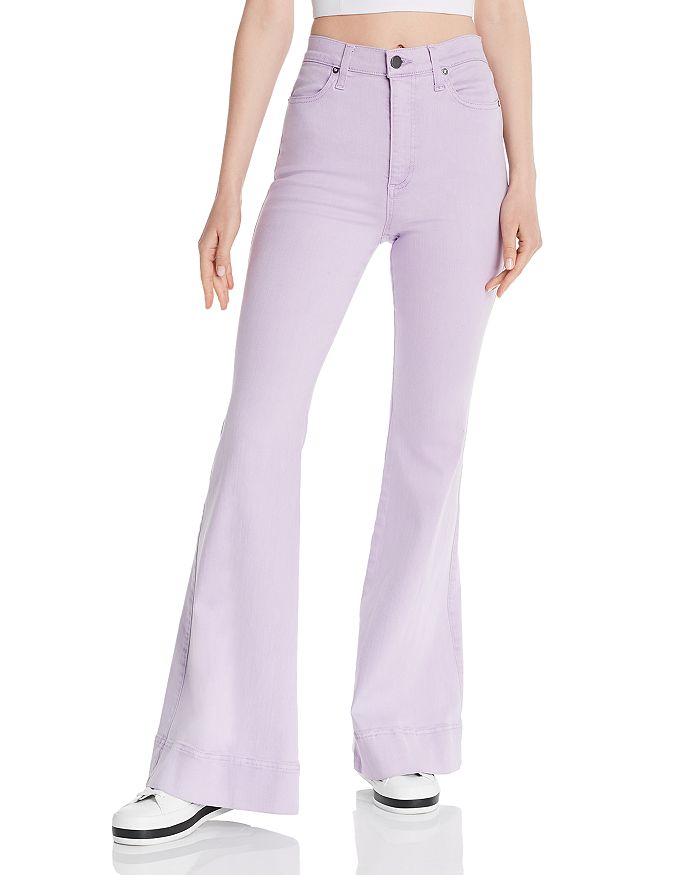 ALICE AND OLIVIA Beautiful High-Rise Flared Jeans in Orchid,CD114400ORC
