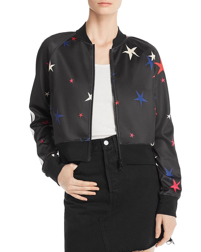 PAM GELA Star Print Cropped Track Jacket Bloomingdale s