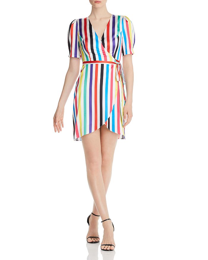 Aqua Rainbow-stripe Wrap Dress - 100% Exclusive In Multi