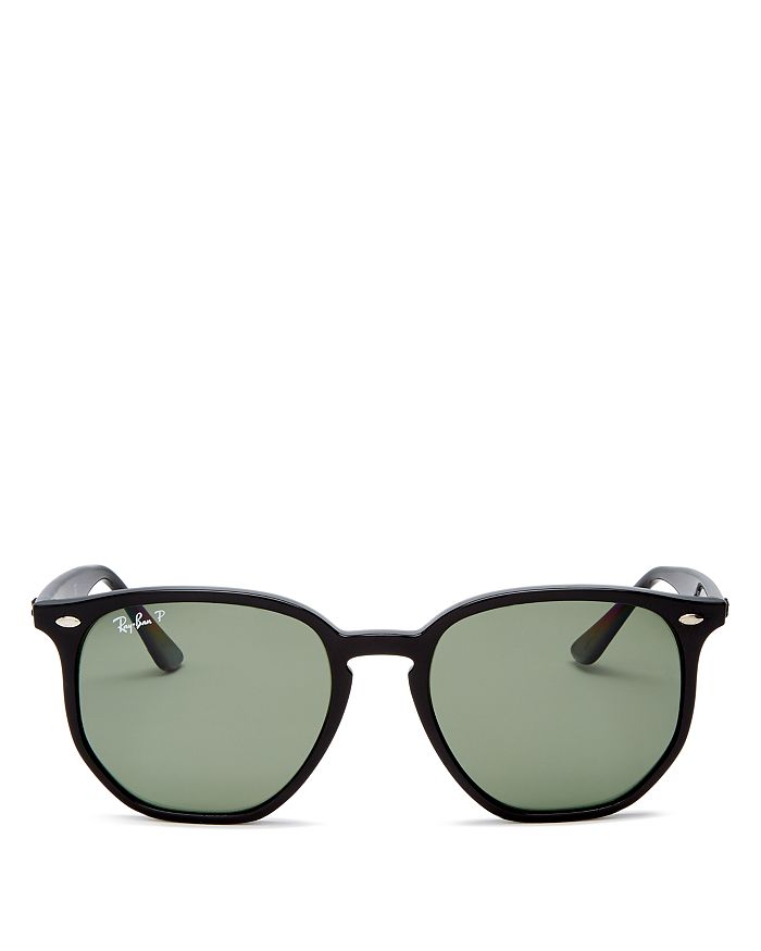 Ray Ban Ray-ban Unisex Polarized Square Sunglasses, 54mm In Black/green Polarized