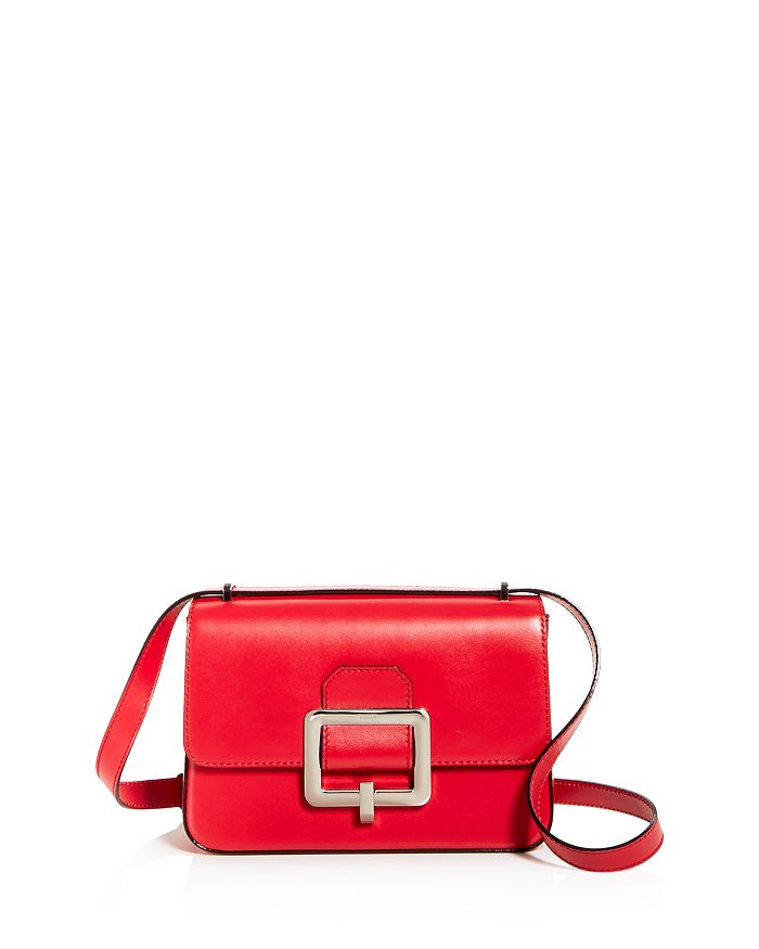 Bally Janelle Small Leather Crossbody In Red/silver