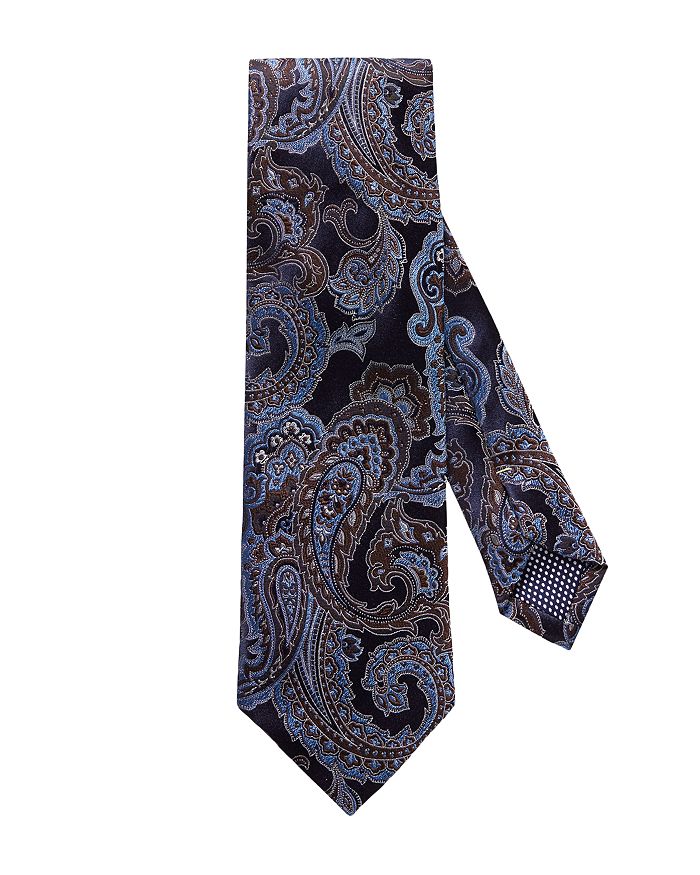 Shop Eton Paisley Silk Classic Tie In Navy