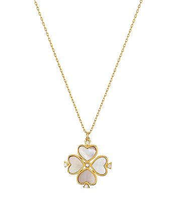 kate spade new york Legacy Logo Spade Flower Mini Pendant Necklace in  Gold-Plated Sterling Silver, 16