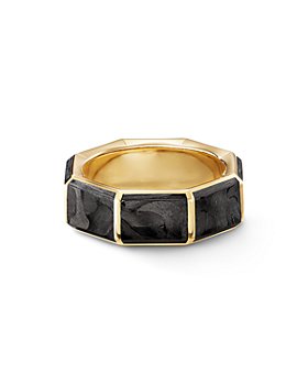 David Yurman - 18K Yellow Gold & Forged Carbon Faceted Wide Band