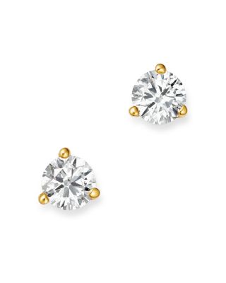 Bloomingdale's Fine Collection - Certified Diamond Stud Earrings in 18K Yellow Gold Martini Setting