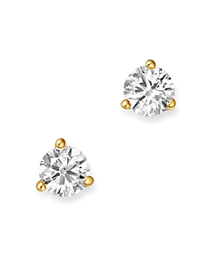 Bloomingdale's Certified Diamond Stud Earrings in 18K Yellow Gold Martini Setting, 0.33 ct. t.w. - 1