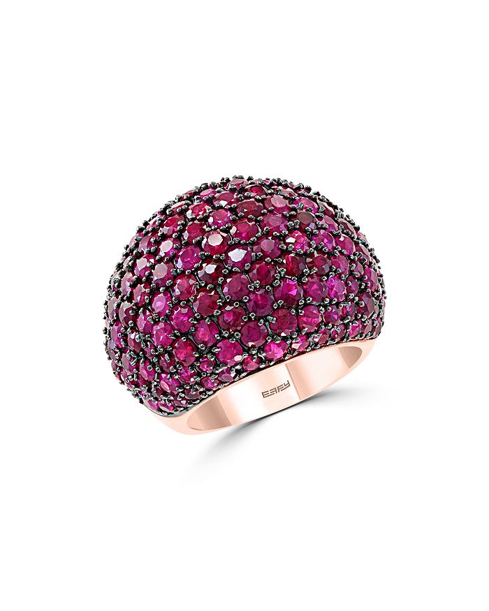 Bloomingdale's Ruby Statement Ring In 14k Rose Gold - 100% Exclusive In Red/rose Gold