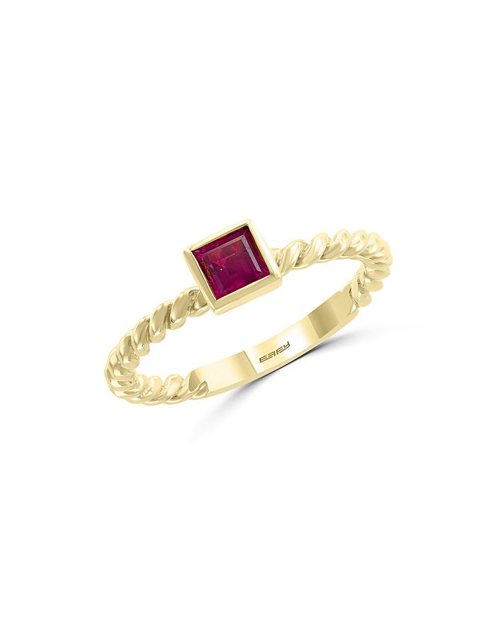 Bloomingdale's Princess-cut Ruby Ring In 14k Yellow Gold - 100% Exclusive In Red/gold