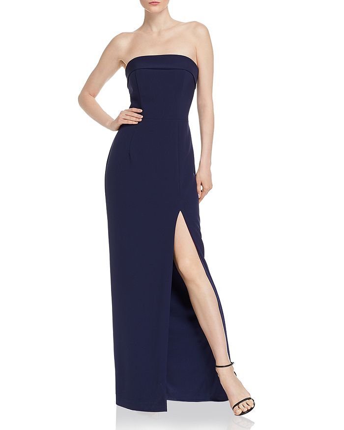 Aqua Strapless Twill Gown - 100% Exclusive In Navy